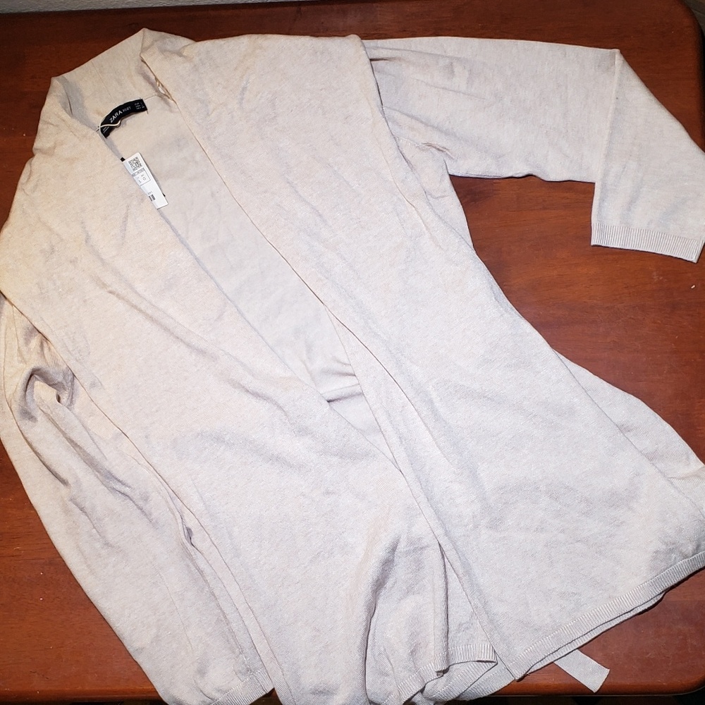 NWT Zara Knit Open Front Cardigan